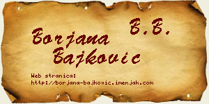 Borjana Bajković vizit kartica